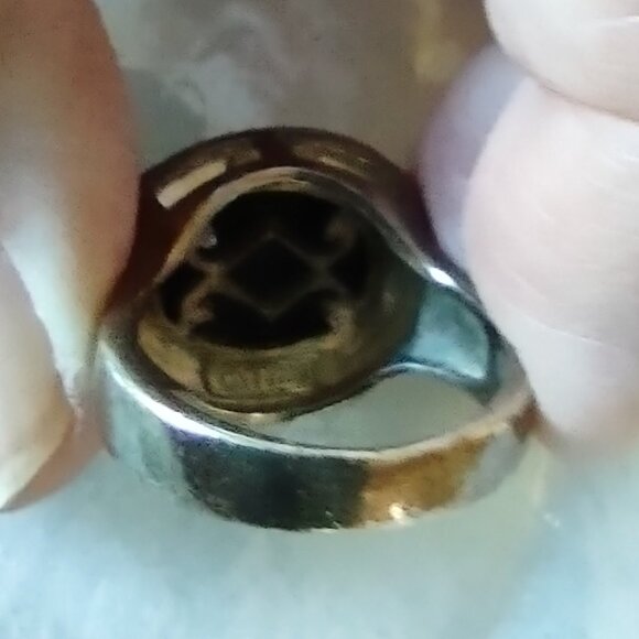 Oval Marcasite and Silver Ring size 8 - Picture 4 of 6